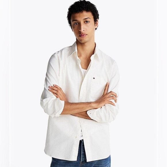 Tommy Hilfiger Other - Tommy Hilfiger Men's Brushed Cotton White Button Shirt Long Sleeve Casual wear